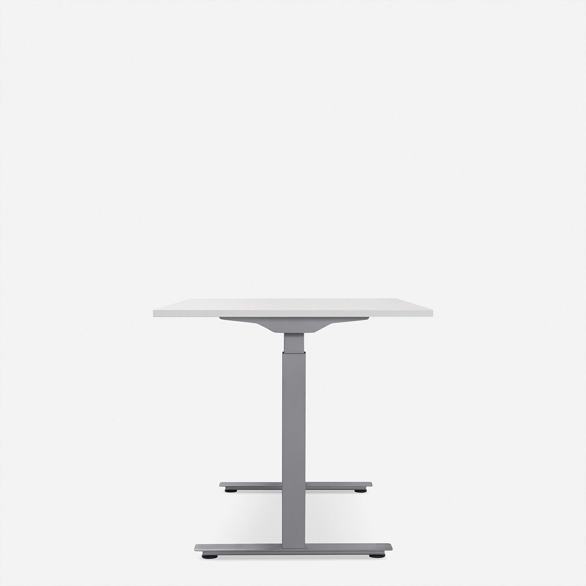 WRK21 Bureau Smart 160 x 80 cm, Hauteur réglable, Blanc uni / Gris
