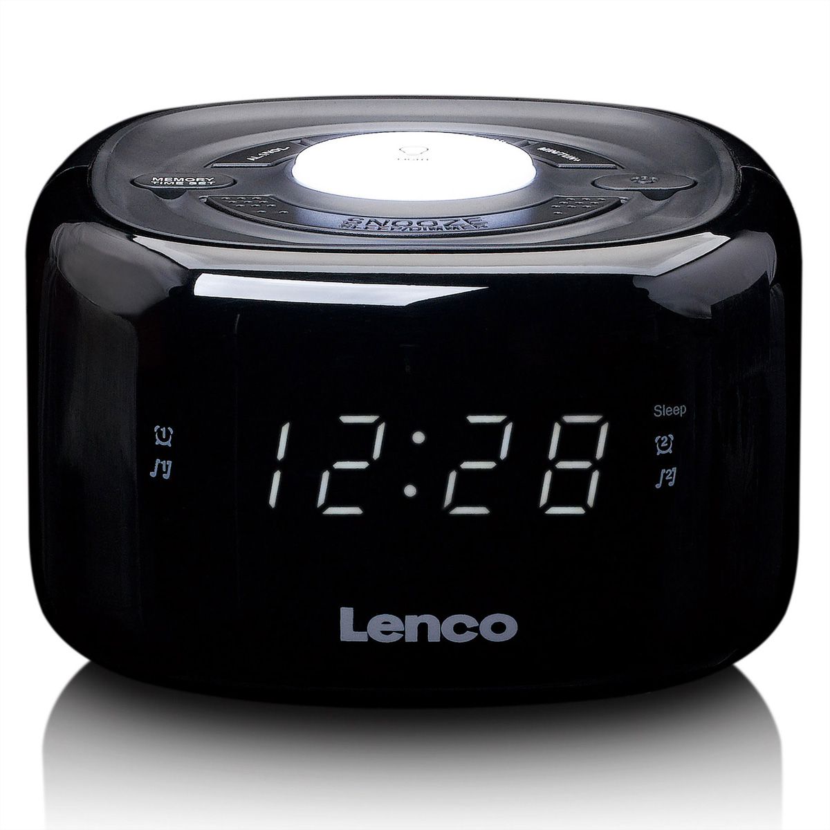 Lenco Radiowecker, CR-12BK, schwarz, FM Radio, mit Nachtlicht