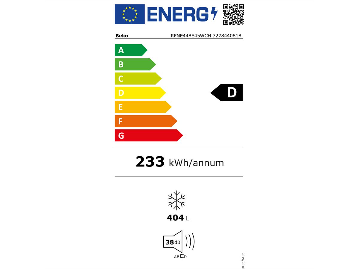 Beko Congélateur RFNE448E45WCH