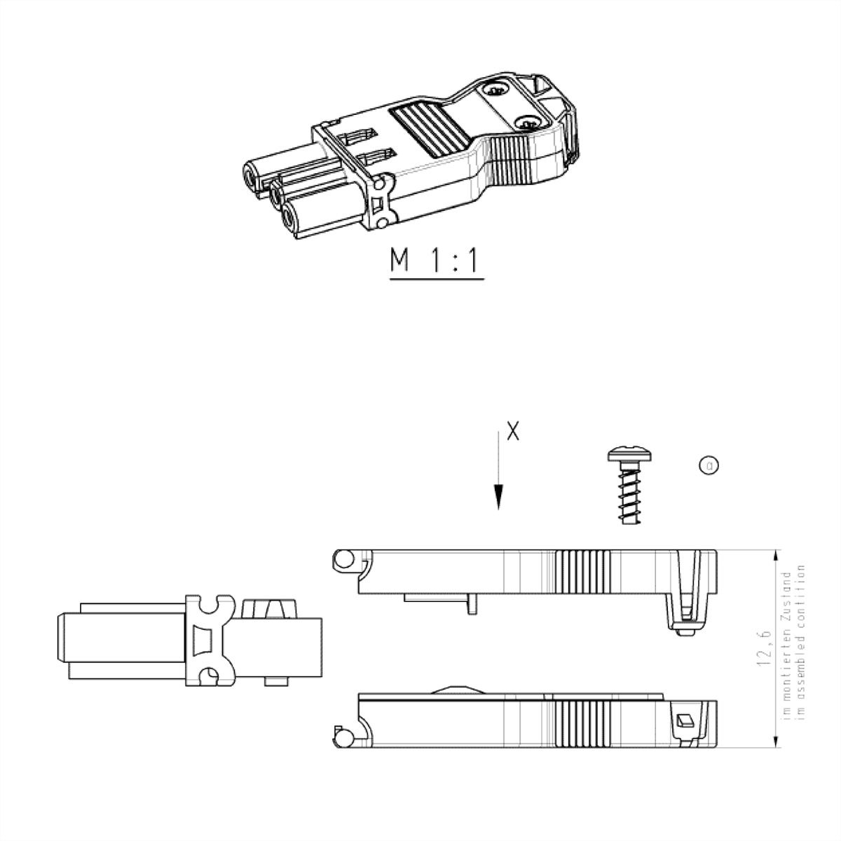 BACHMANN Connecteur à visser femelle GST18i3