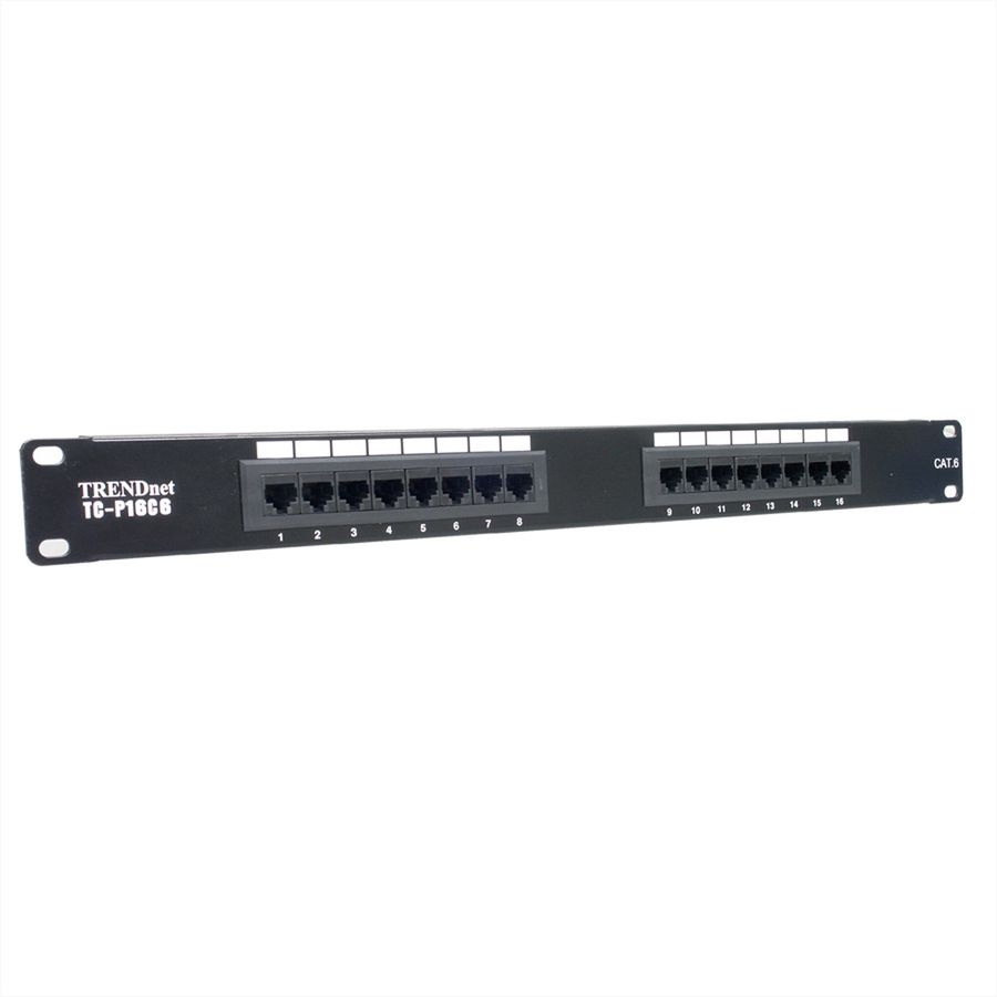 TRENDnet TC-P16C6 Patch Panel, 16-port Cat6 Unshielded