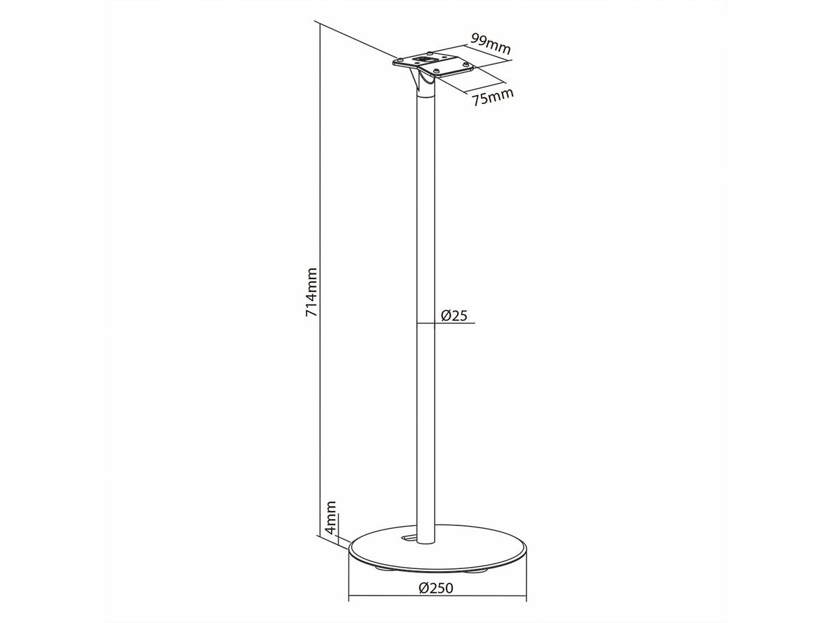 Nedis Lautsprecherständer für Sonos Era300 Weiss, Ständer, 5 kg, Kabelmanagement