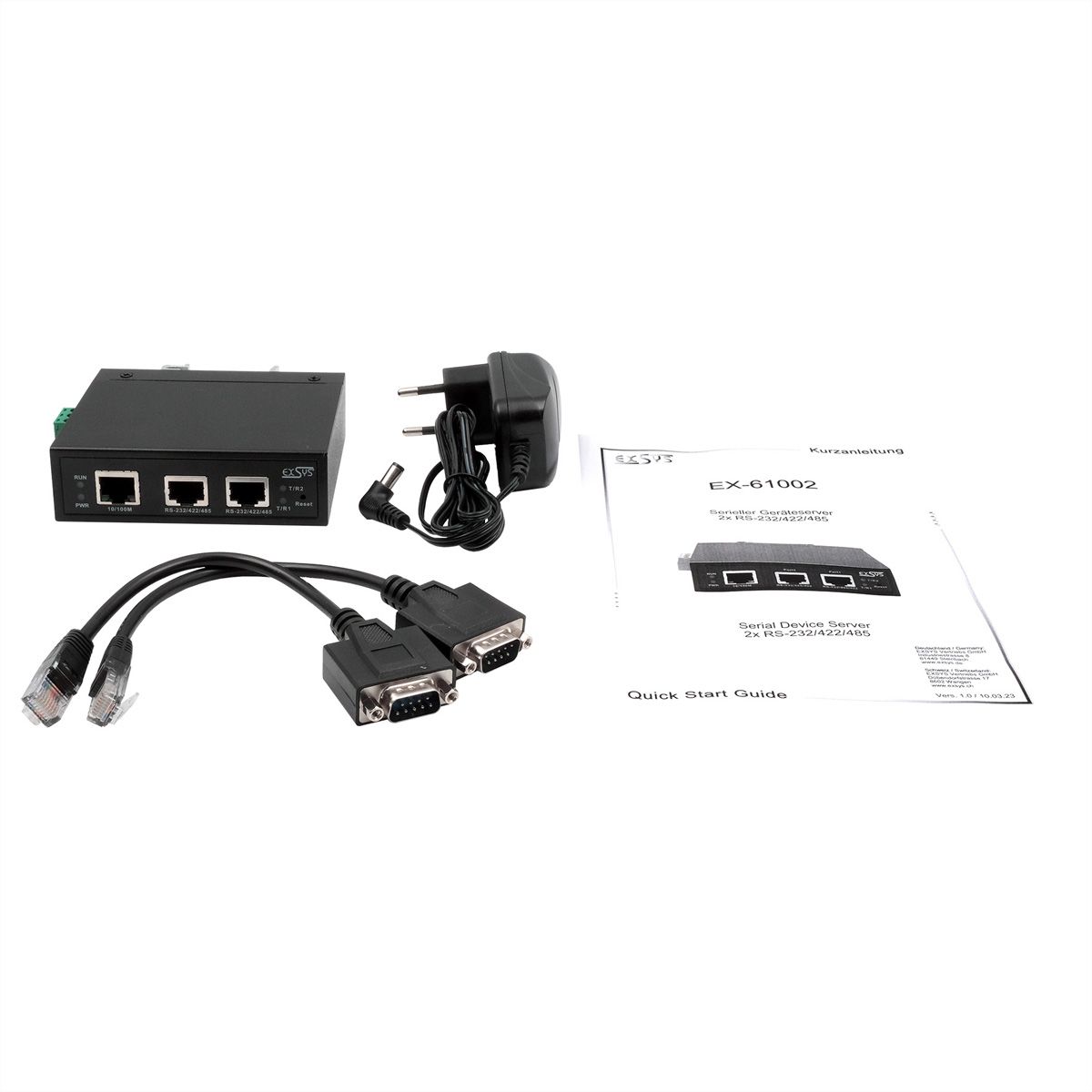 EXSYS EX-61002 Ethernet vers 2x RS-232/422/485