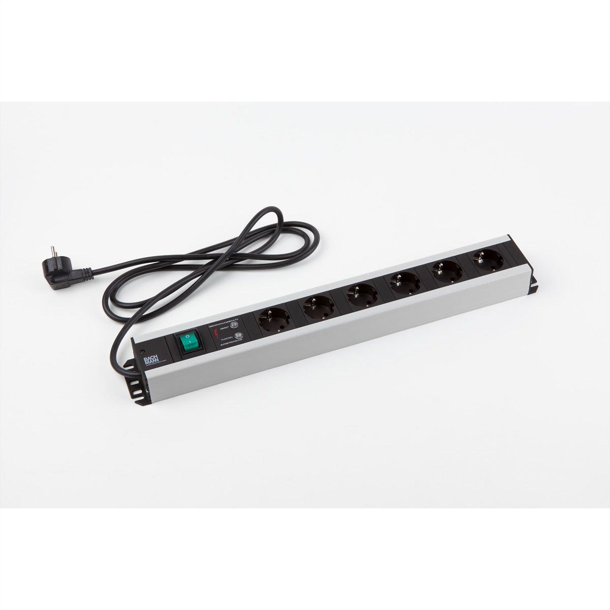BACHMANN Handwerkerleiste 6x Schutzkontakt, Überspannungschutz, Schalter