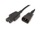 BACHMANN Netzkabel Kaltgerätestecker-Stecker auf Warmgeräte-Kupplung, IEC320 C14/C15 H05VV-F, 2 m