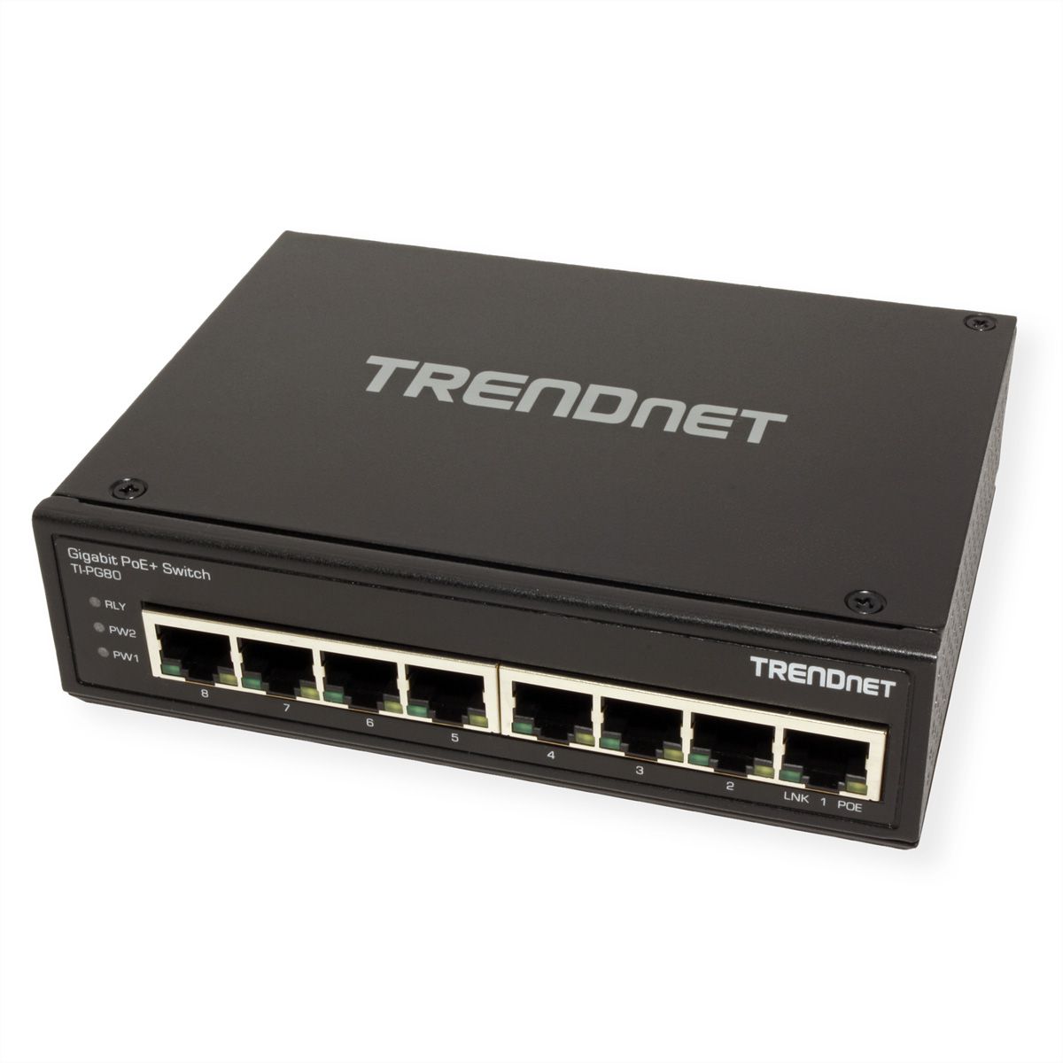 TRENDnet TI-PG80 Switch Rail DIN PoE+ Gigabit industriel renforcé à 8 ports