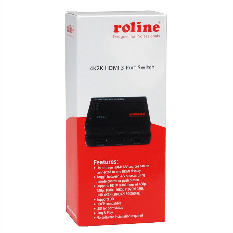 ROLINE 4K HDMI Switch, 3-fach