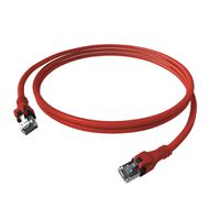 EasyLan DualBoot PushPull IP20 Patchkabel, Cat.6A (Class EA), S/FTP, rot, 0,5 m