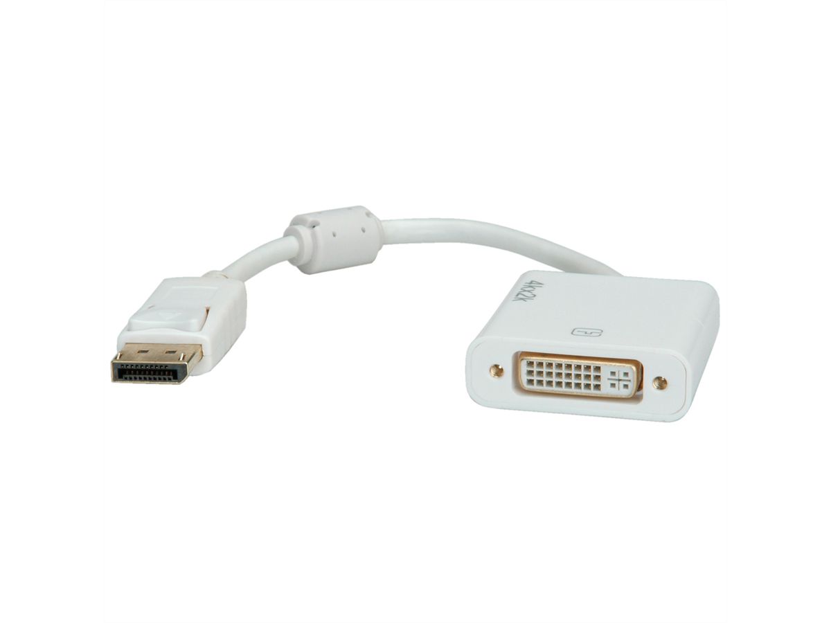 ROLINE 4K DisplayPort-DVI Adapter, DP Stecker-DVI Buchse