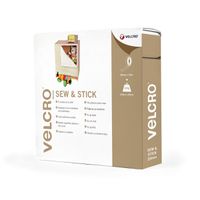 VELCRO® Crochets & velours 20mmx10m blanc, bande à coudre et à coller