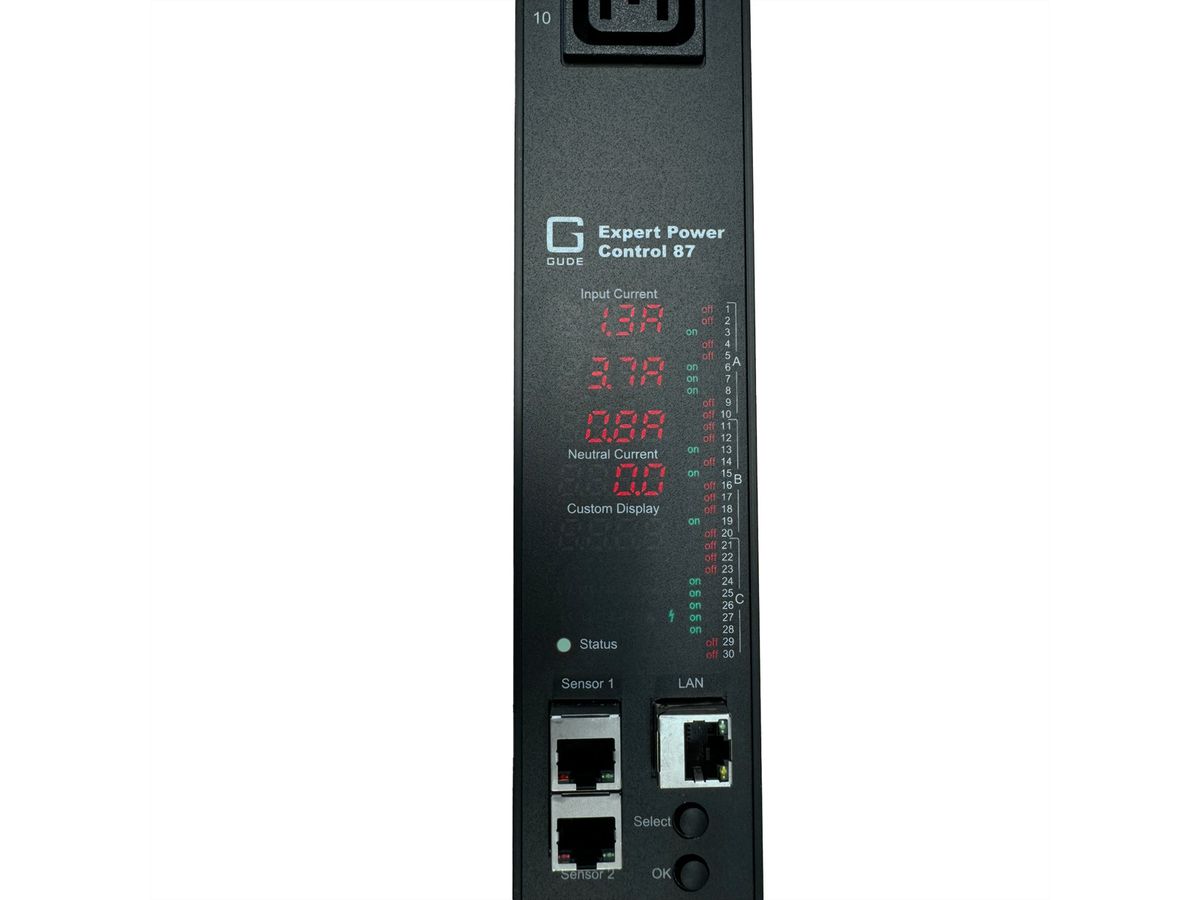 GUDE EPC 87-1310-18 30-fach switched & metered PDU, vertikaler Einbau 0HE, schwarz, 170 cm