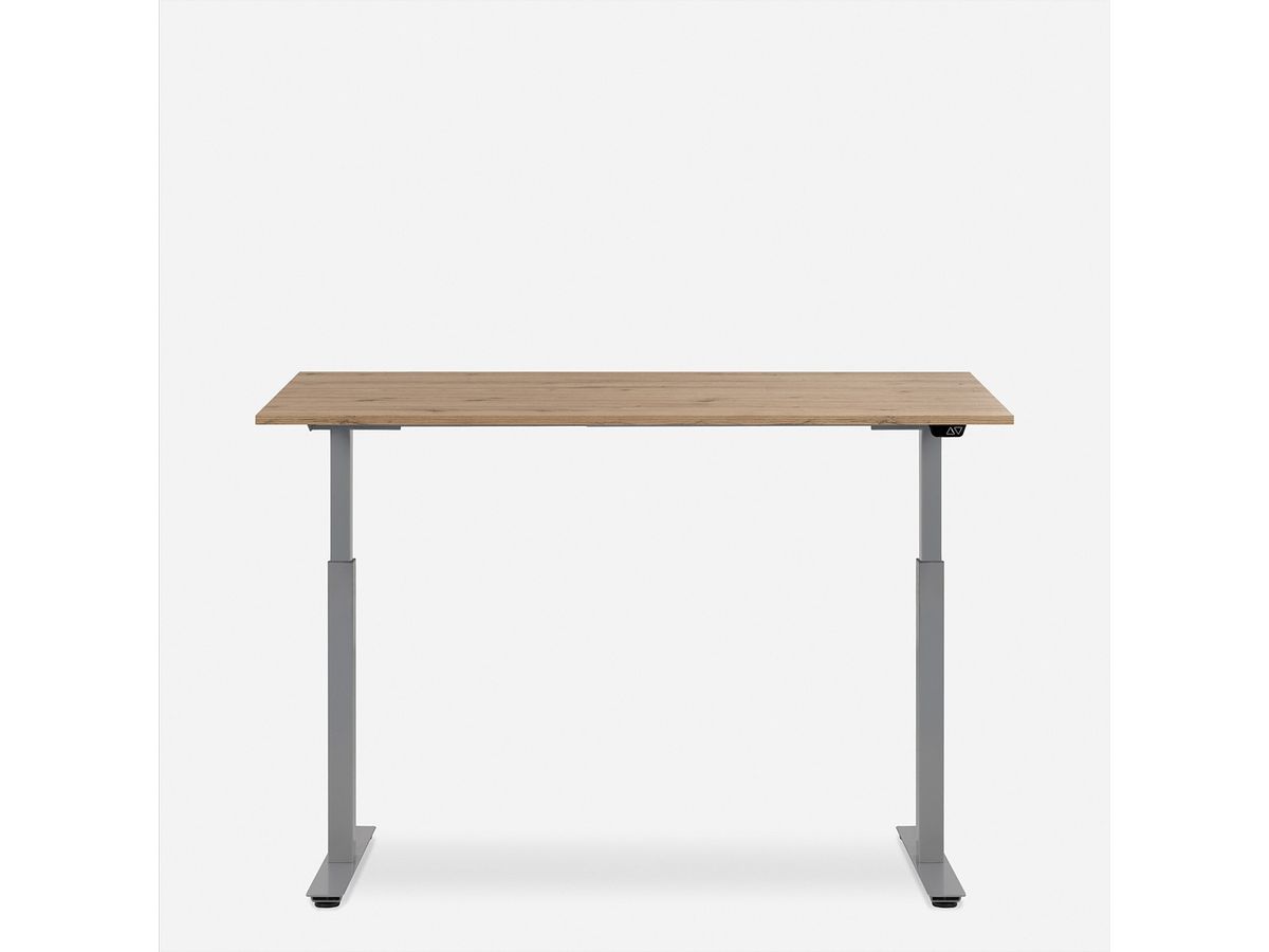 WRK21 Schreibtisch Smart 120 x 80 cm, Höhenverstellbar, Kendal Eiche / Grau
