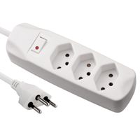Blank Steckdosenleiste, 3fach T13, mit Schalter, weiss