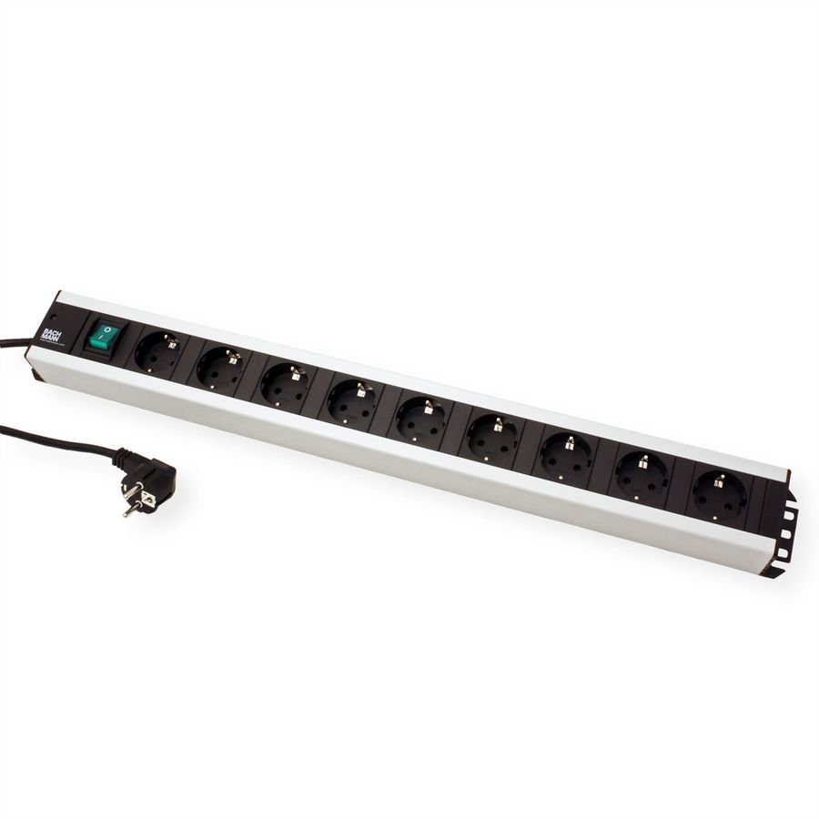 BACHMANN Handwerkerleiste 9x Schutzkontakt, Schalter, 2 m