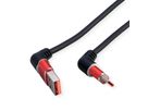 ROLINE USB 2.0 Kabel, Typ-C - Typ-A, ST/ST, 360° Rotation, schwarz / rot, 1 m
