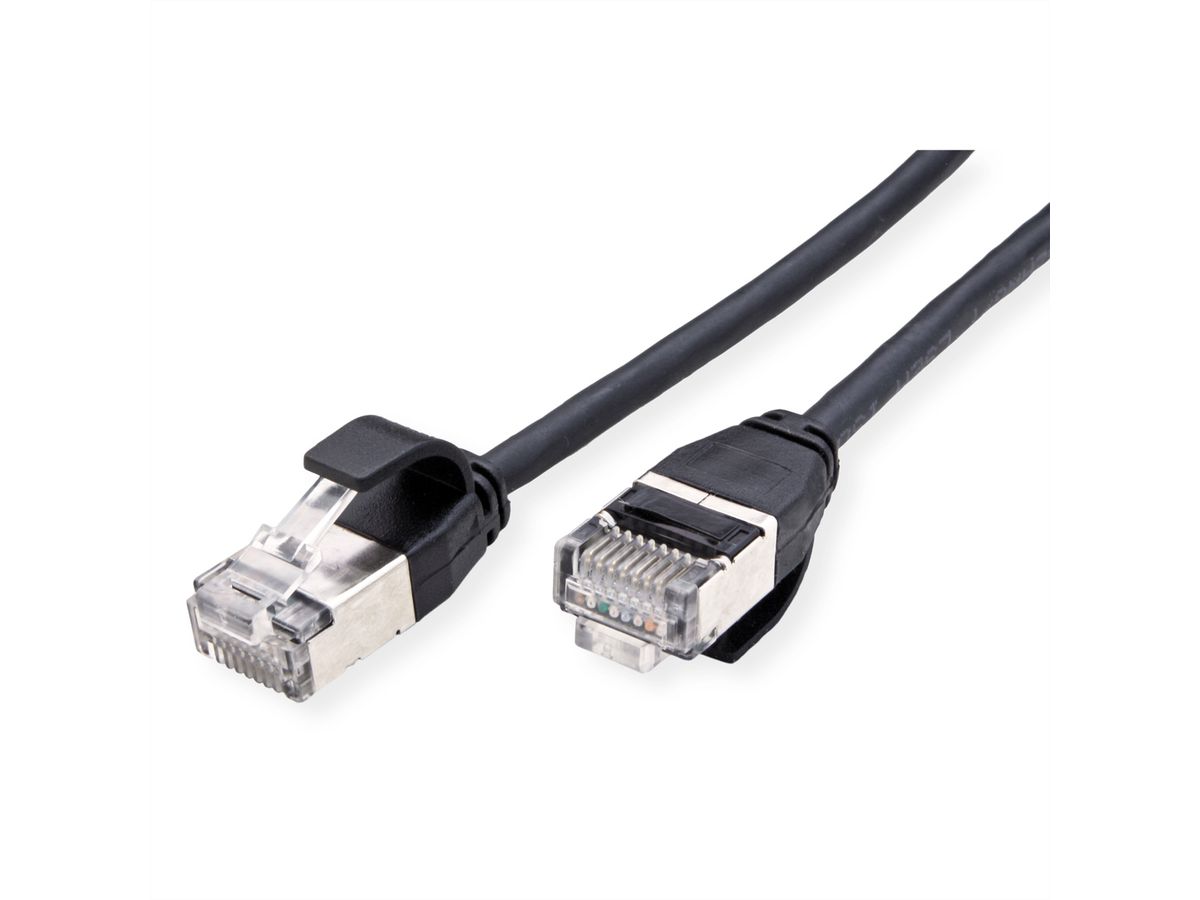 ROLINE Cordon DataCenter U/FTP Cat.6A (Classe EA), LSOH, slim, noir, 2 m