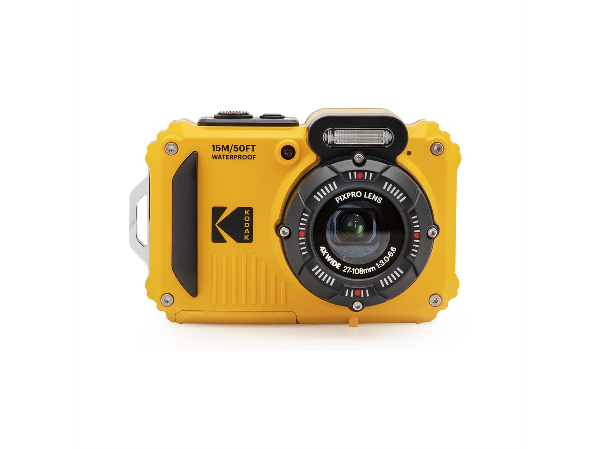 Kodak Caméra sous-marine WPZ2, jaune, zoom optique 4x, 15m, 16MP, WiFi, vidéo HD