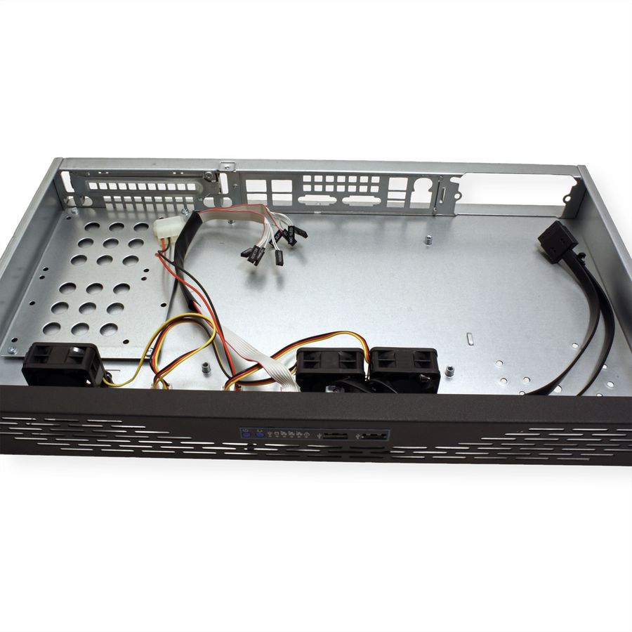 Boîtier industriel 19", 1U, 1U-K-125L, noir