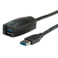 ROLINE Câble prolongateur actif Repeater USB 3.2 Gen 1, noir, 5 m