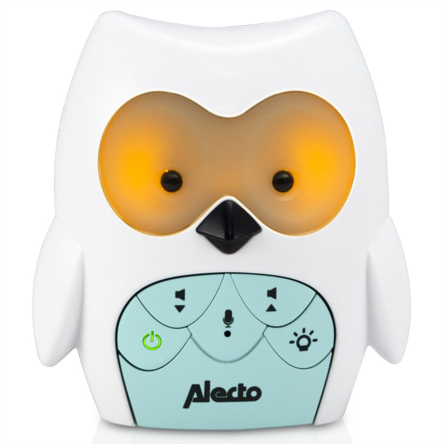 Alecto Digitales Bébéphone DBX-84, Chouette, blanc/vert menthe