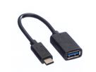 VALUE Câble USB 3.2 Gen 1, Type C - A, M/F, OTG, noir, 0,15 m