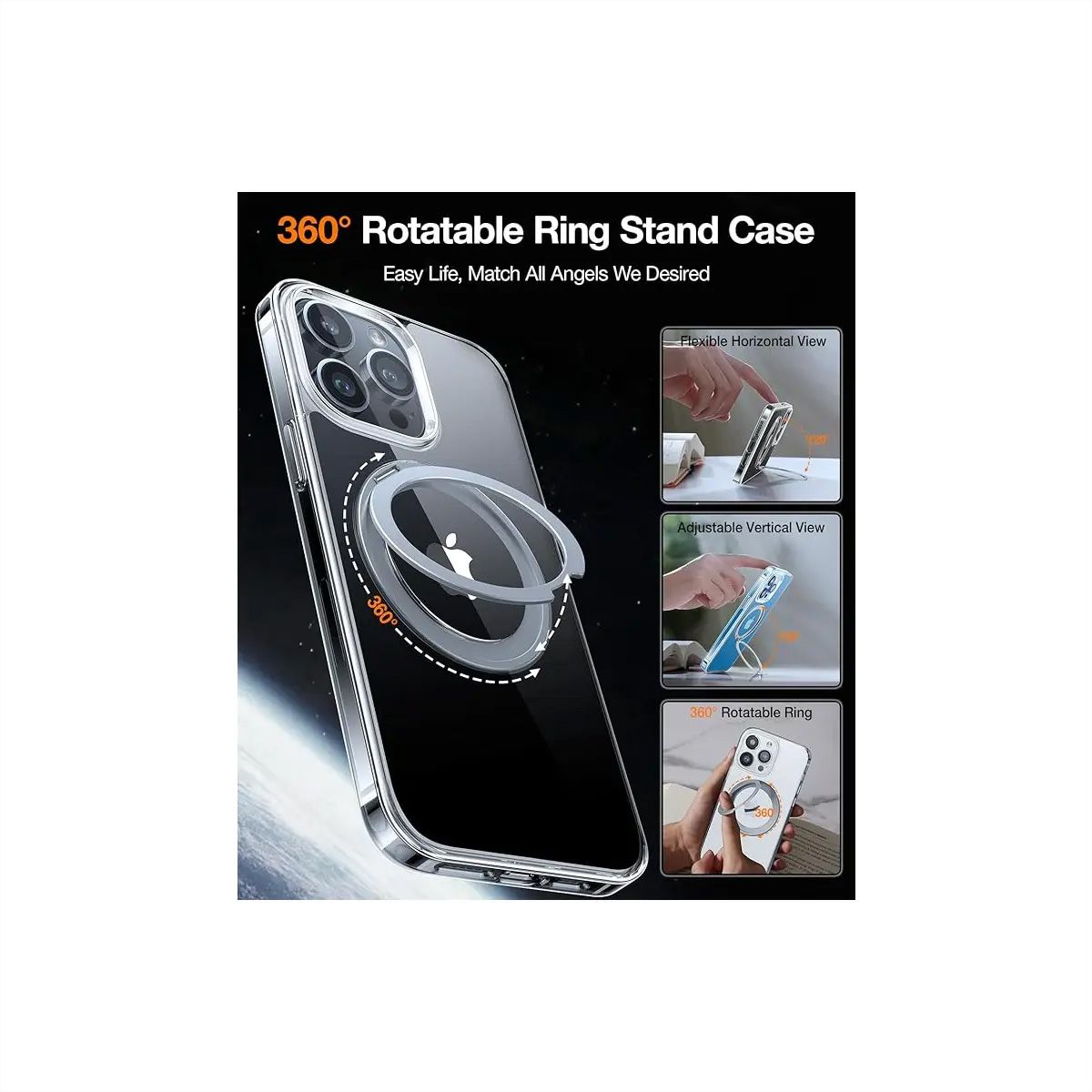 Torras Ostand Q3 Air Case, iPhone 17 Pro, MagSafe, transparent