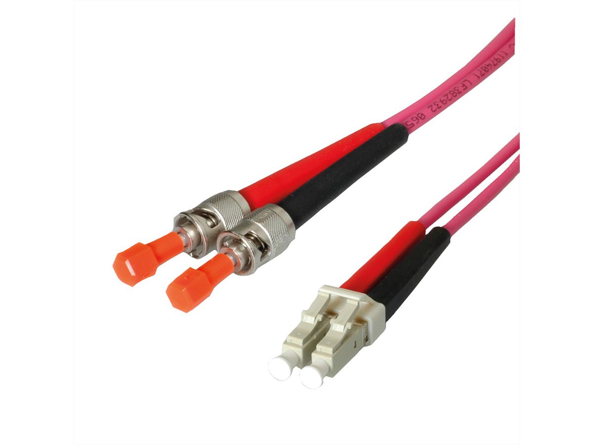 LEONI LWL-Kabel duplex 50/125µm OM4, Suhner LC/ST, 2 m