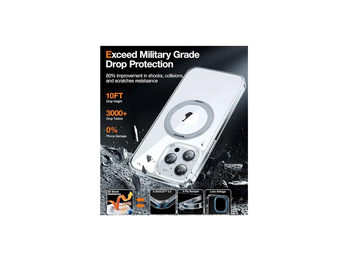 Torras UPRO Ostand Pro Schutzhülle, iPhone 13 Pro, MagSafe, transparent