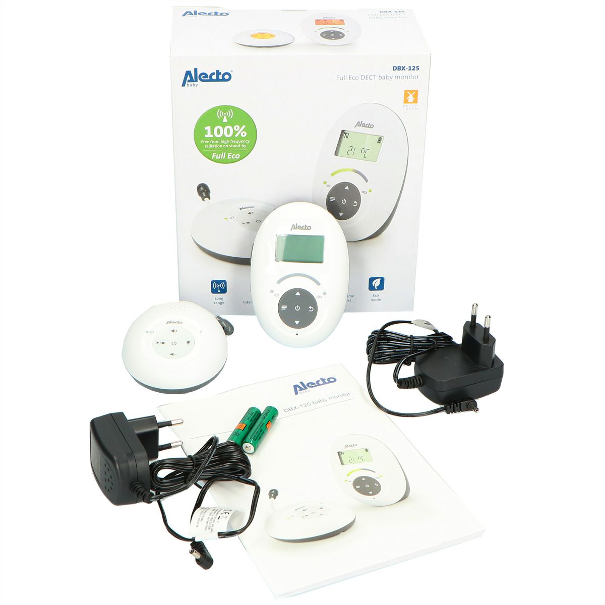 Alecto DECT Babyphone DBX-125 mit Display., Weiss