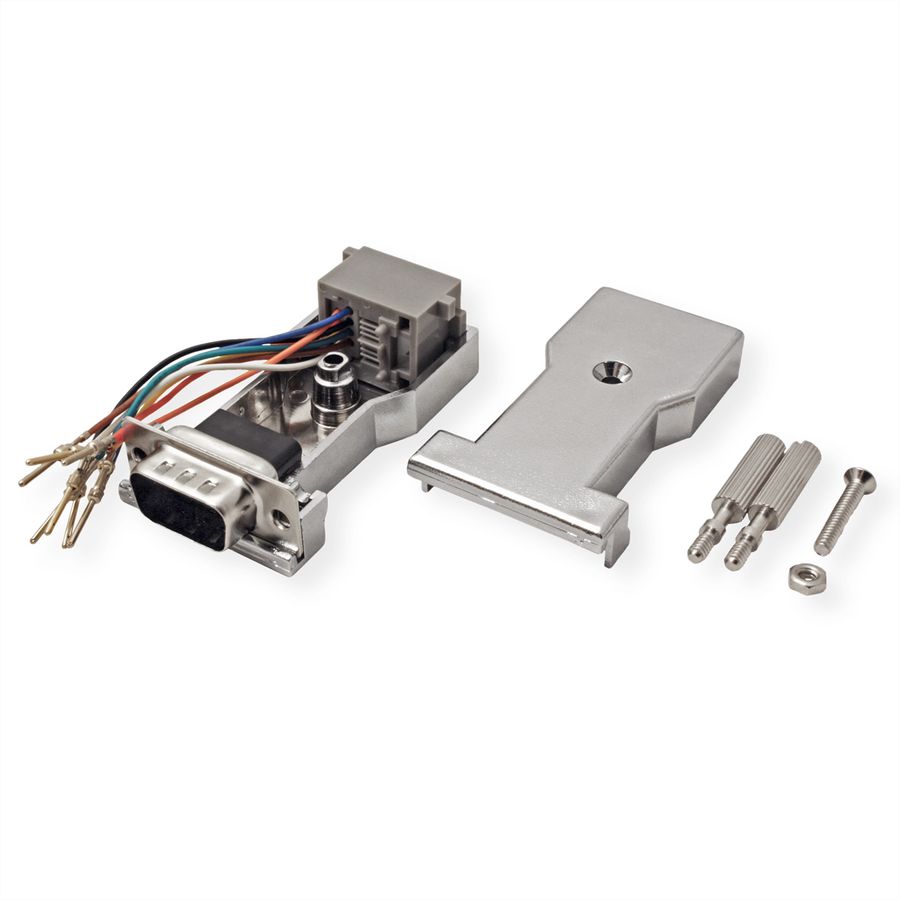 ROLINE DB9 Stecker-RJ45 Buchse 8P/8C 8Ltg., silberfarben