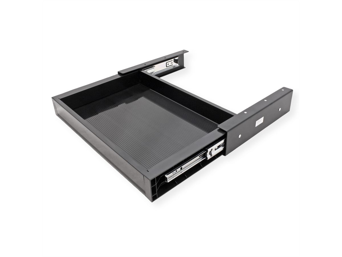 VALUE Tiroir sous bureau ultra-mince, taille moyenne, noir