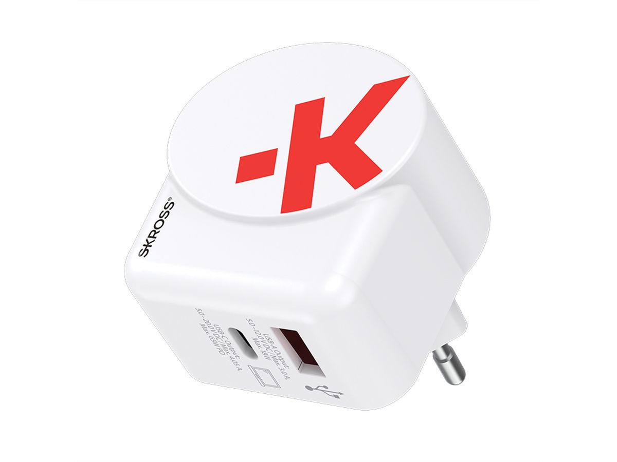 Skross Euro USB Charger A/C 65PD mit USB-C Kabel