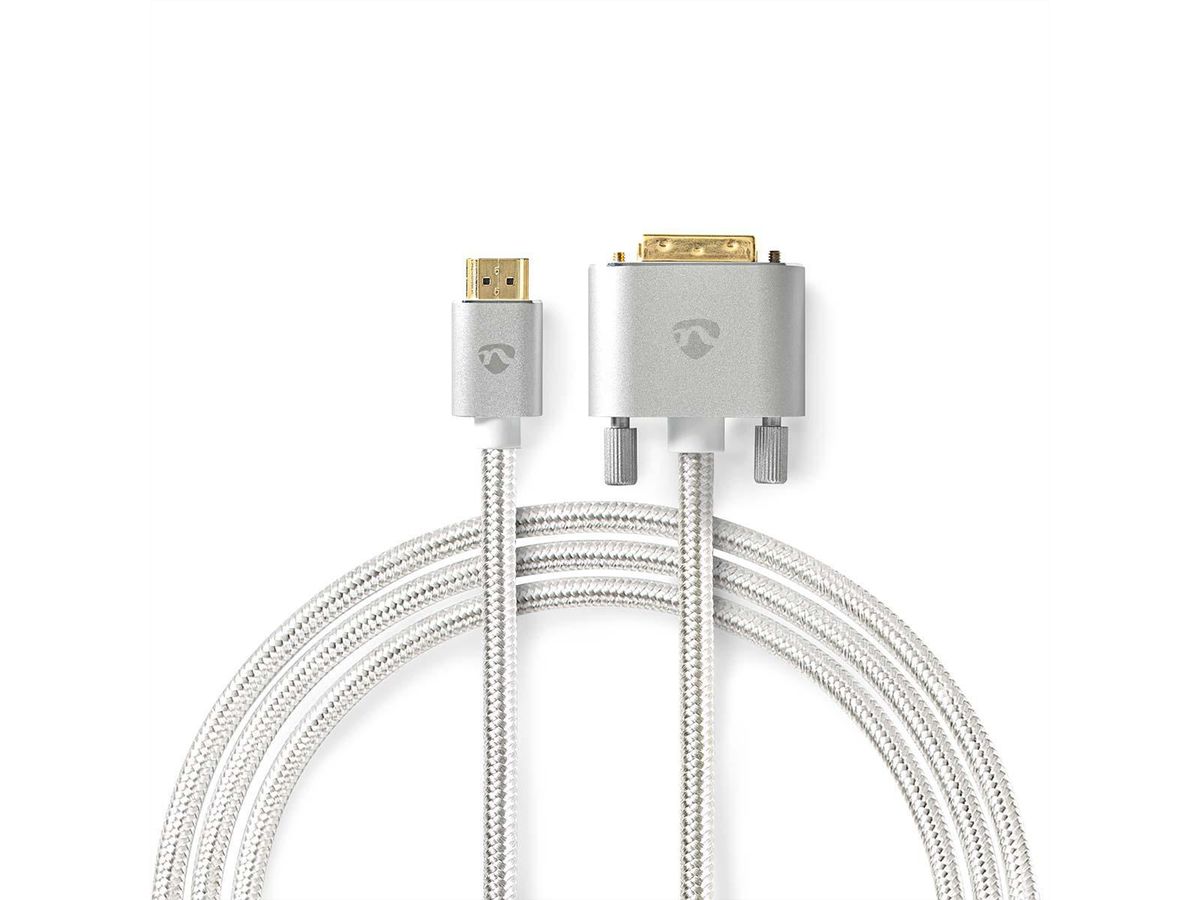 Nedis DVI zu HDMI, ST/ST, silber, 2 m