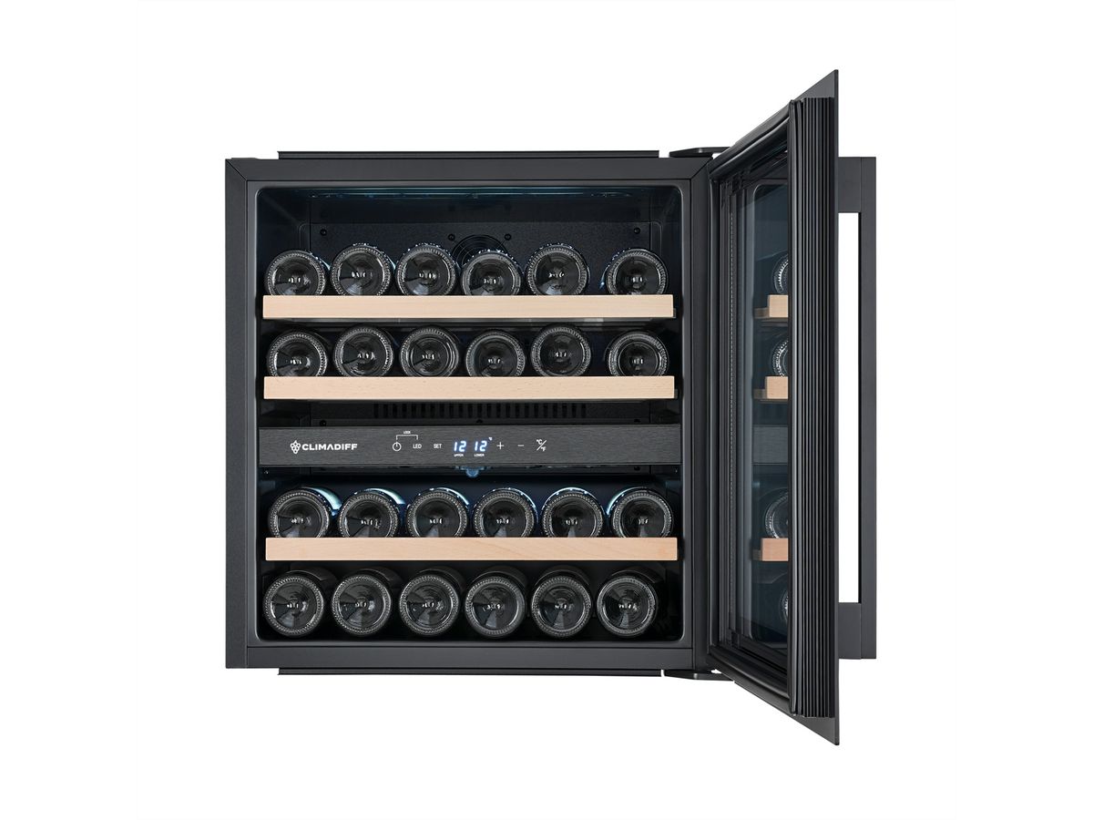 Climadiff Weinkühlschrank CBI36DBM, Unterbau, 2 Zonen, 36 Flaschen