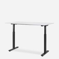 WRK21 Schreibtisch Smart 180 x 80 cm, Höhenverstellbar, Weiss Uni / Schwarz