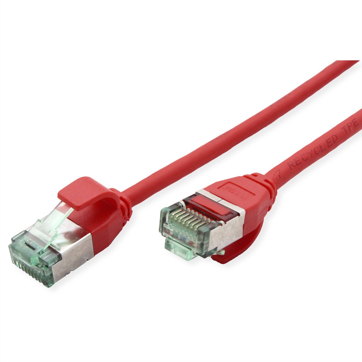 ROLINE RM Cordon DataCenter U/FTP Cat.6A (Classe EA), slim, rouge, 0,15 m