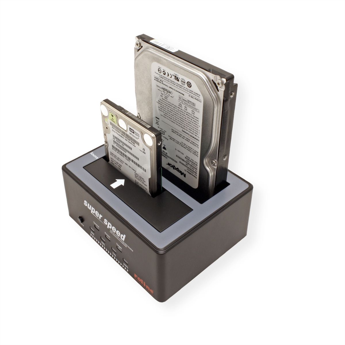 ROLINE 2.5" / 3.5" SATA HDD/SSD Docking Station, USB 3.2 Gen 1, HDD-Clone-Funktion