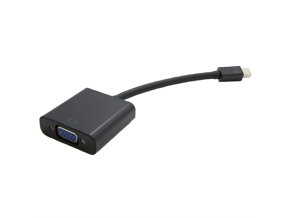 VALUE Mini DisplayPort-VGA Adapter, Mini DP ST - VGA BU, Aktiv