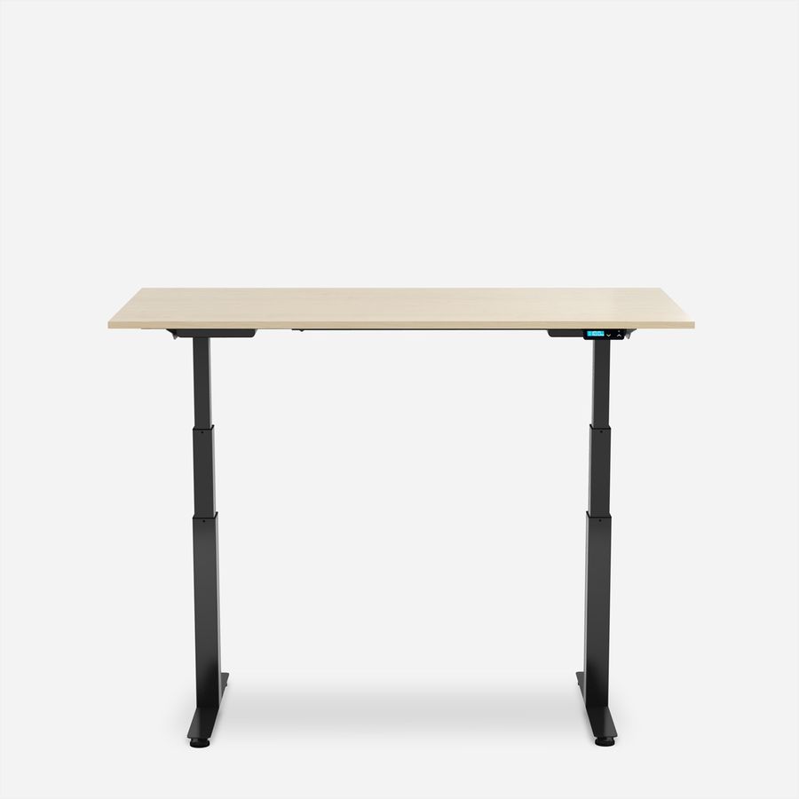 WRK21 Bureau Work 160 x 80 cm, Hauteur réglable, Mandal érable / Noir