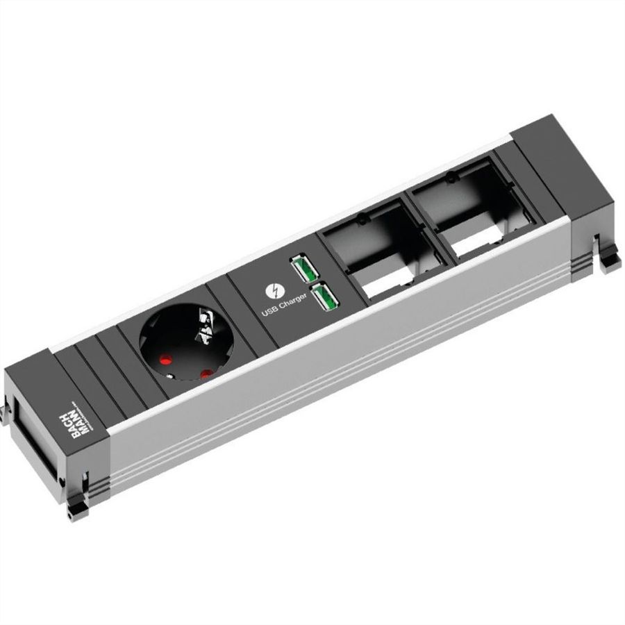BACHMANN POWER FRAME Medium 1x contact de protection 1x USB Charger 2x ABD, USB Charger 30W 1xABD 0,2m GST18 blanc