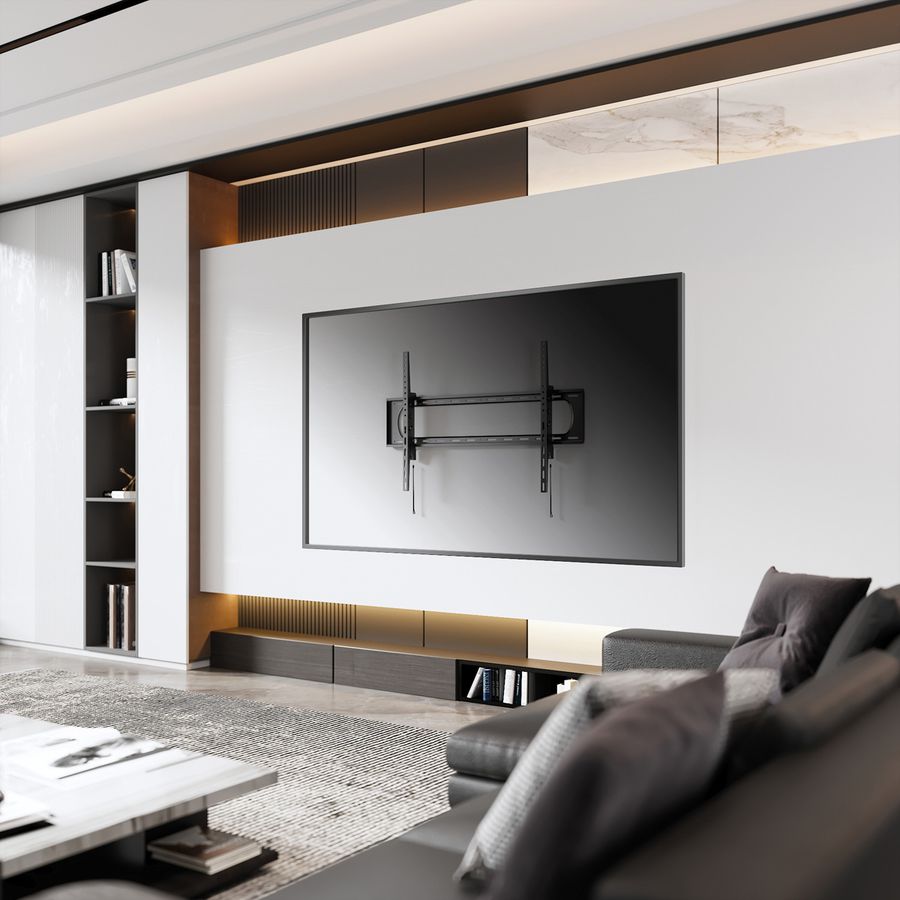 VALUE Support mural TV, distance murale de 80 mm, inclinable, 60–120 pouces, jusqu'à 120 kg
