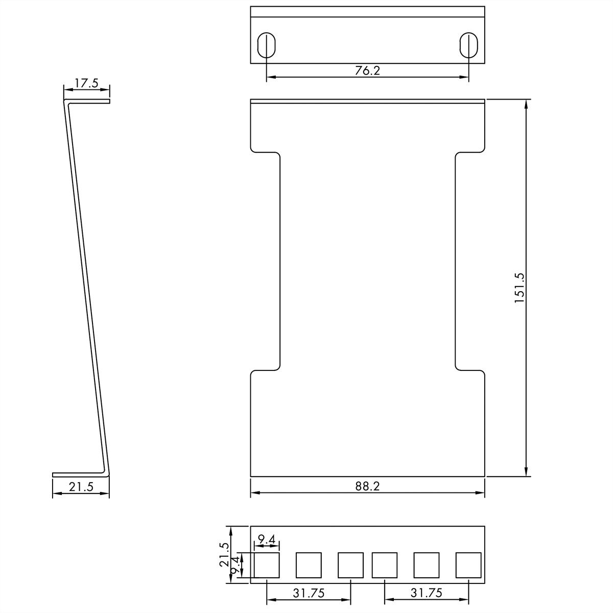 VALUE Extension de profondeur pour armoire 19 pouces, métal, 151,5mm, 2U