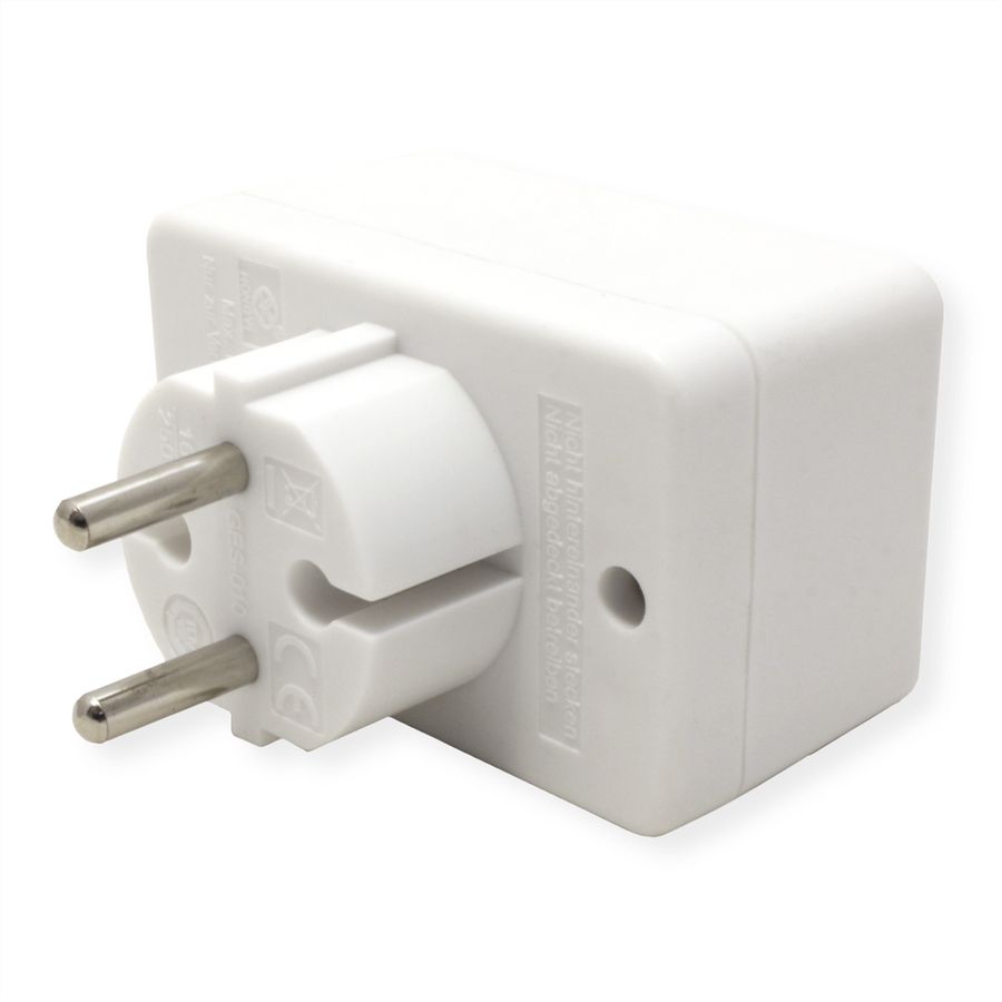 BACHMANN Multistecker 3xEuro, weiß 3x2,5A/230V