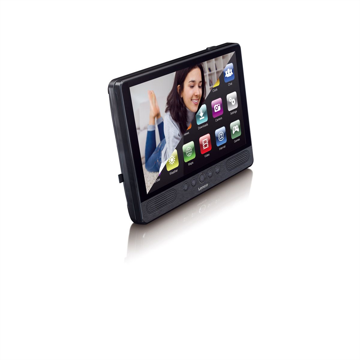 Lenco TDV-1001, portabler DVD-Player,10", Android 10.0