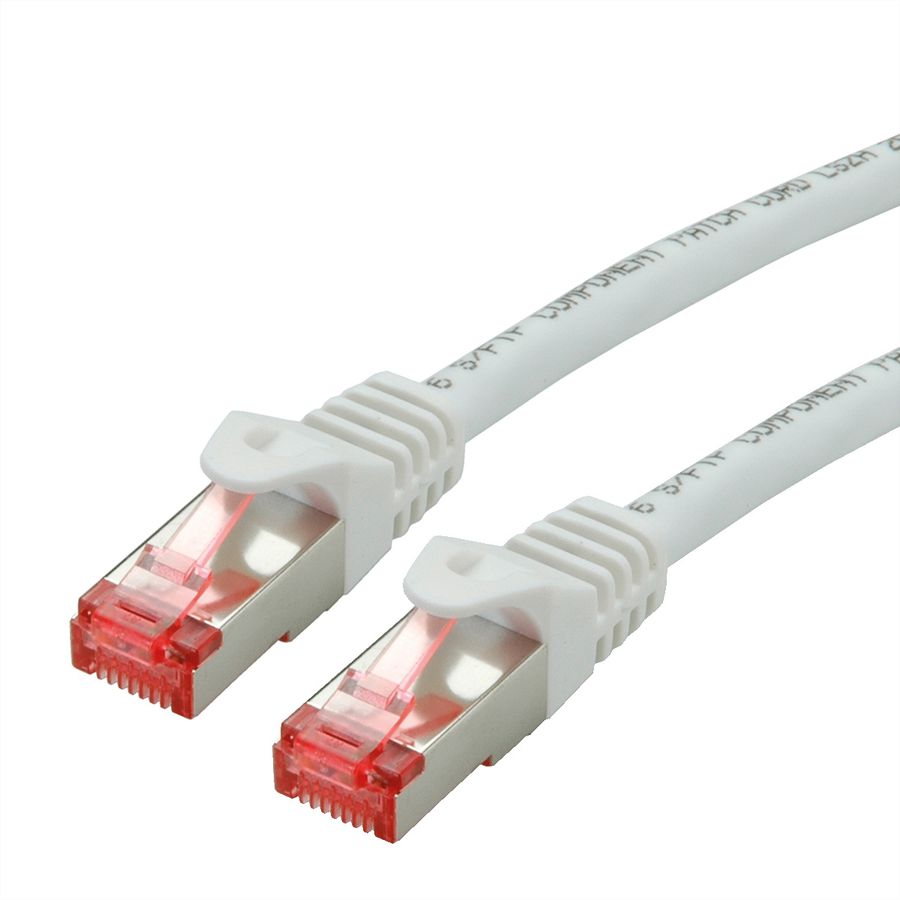 ROLINE Patchkabel Cat.6 S/FTP (PiMF), Component Level, LSOH, weiß, 1 m