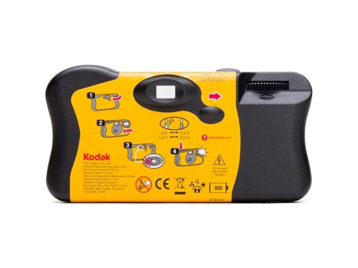Appareil photo jetable Kodak Fun Saver 27+12, flash manuel, 12 photos supplémentaires