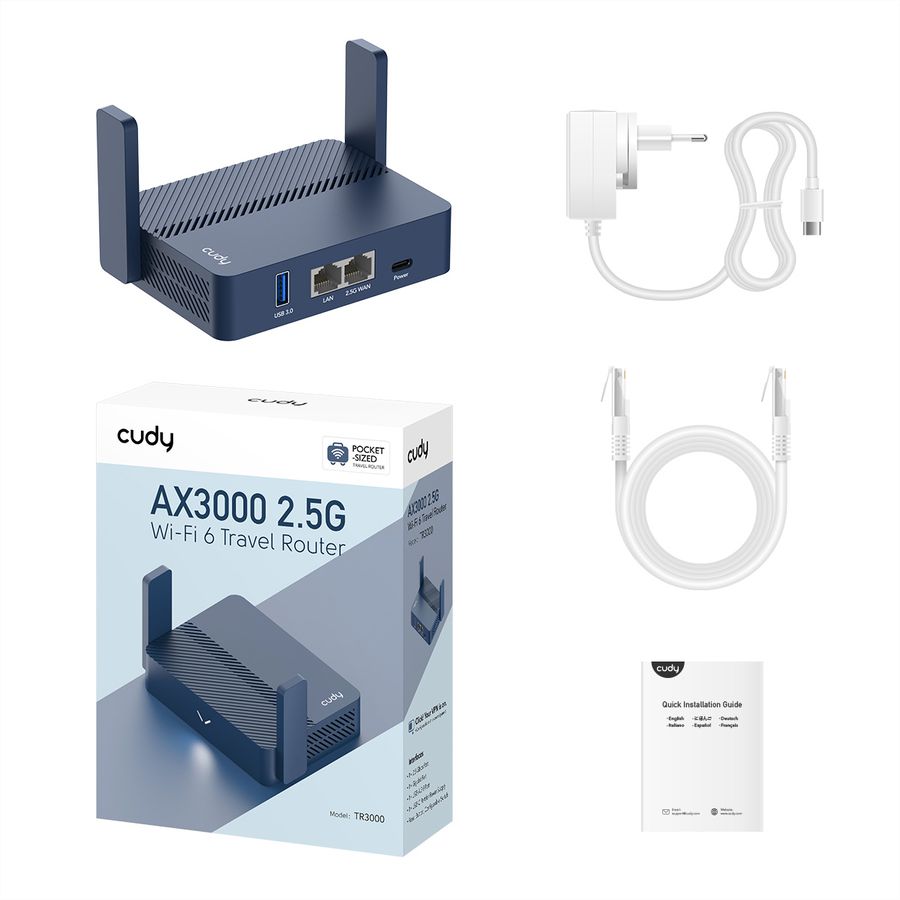 CUDY TR3000 Mini routeur VPN Wi-Fi 6