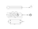 BACHMANN SMART Steckdosenleiste 3x CEE7/3, rot, 3m CEE7/7