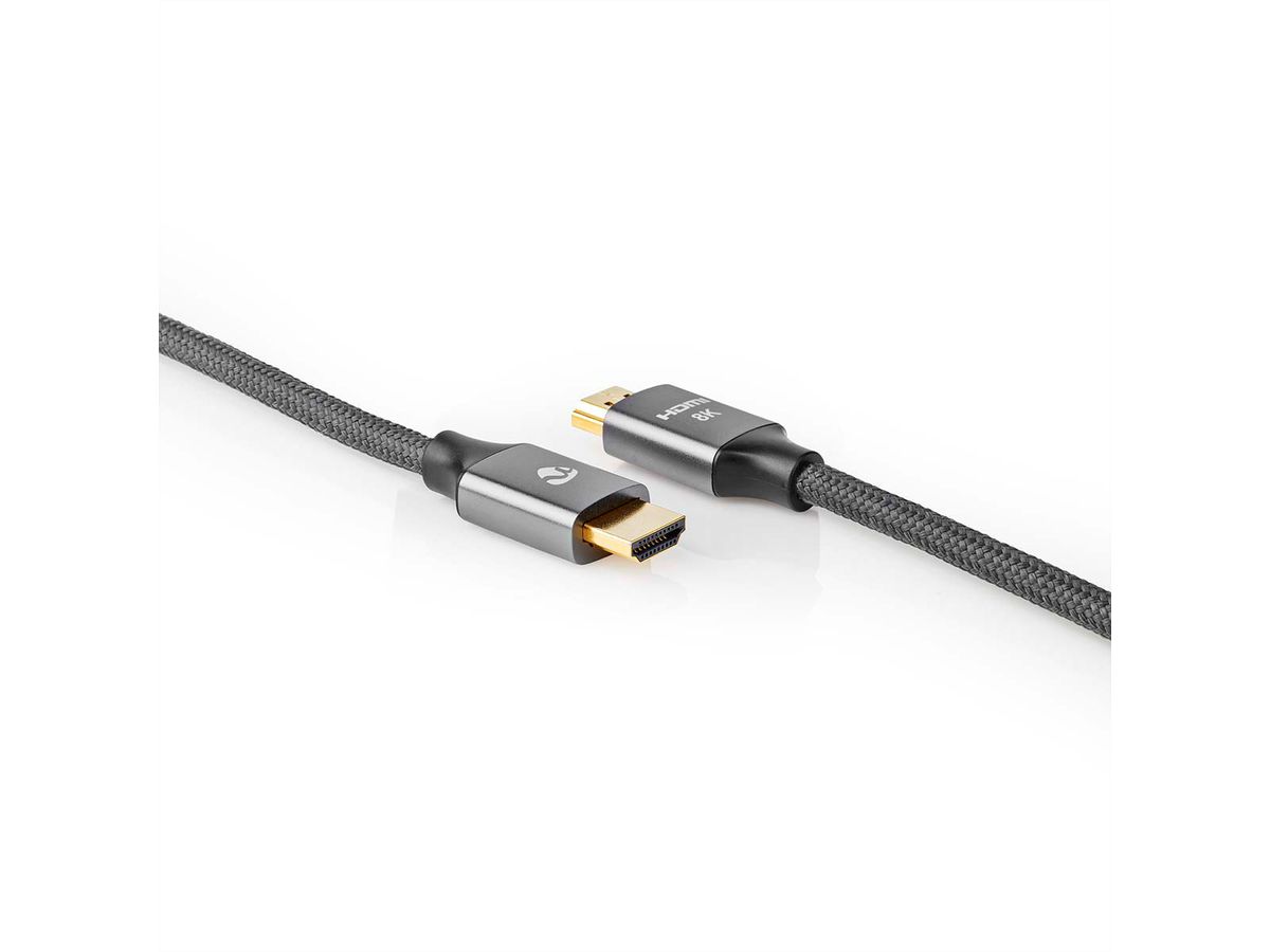 Nedis 8K HDMI Ultra HD Kabel, ST/ST, grau, 1m