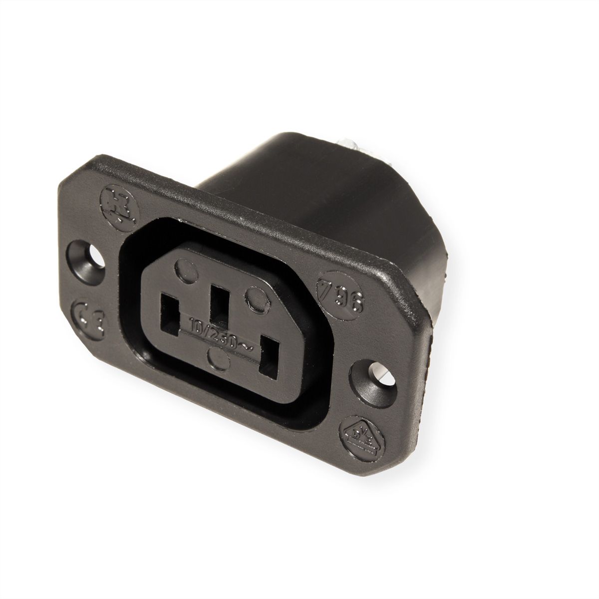 BACHMANN Kaltgerätedose IEC320 C13, mit Schraubanschlüssen schwarz